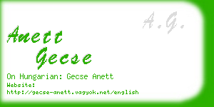 anett gecse business card